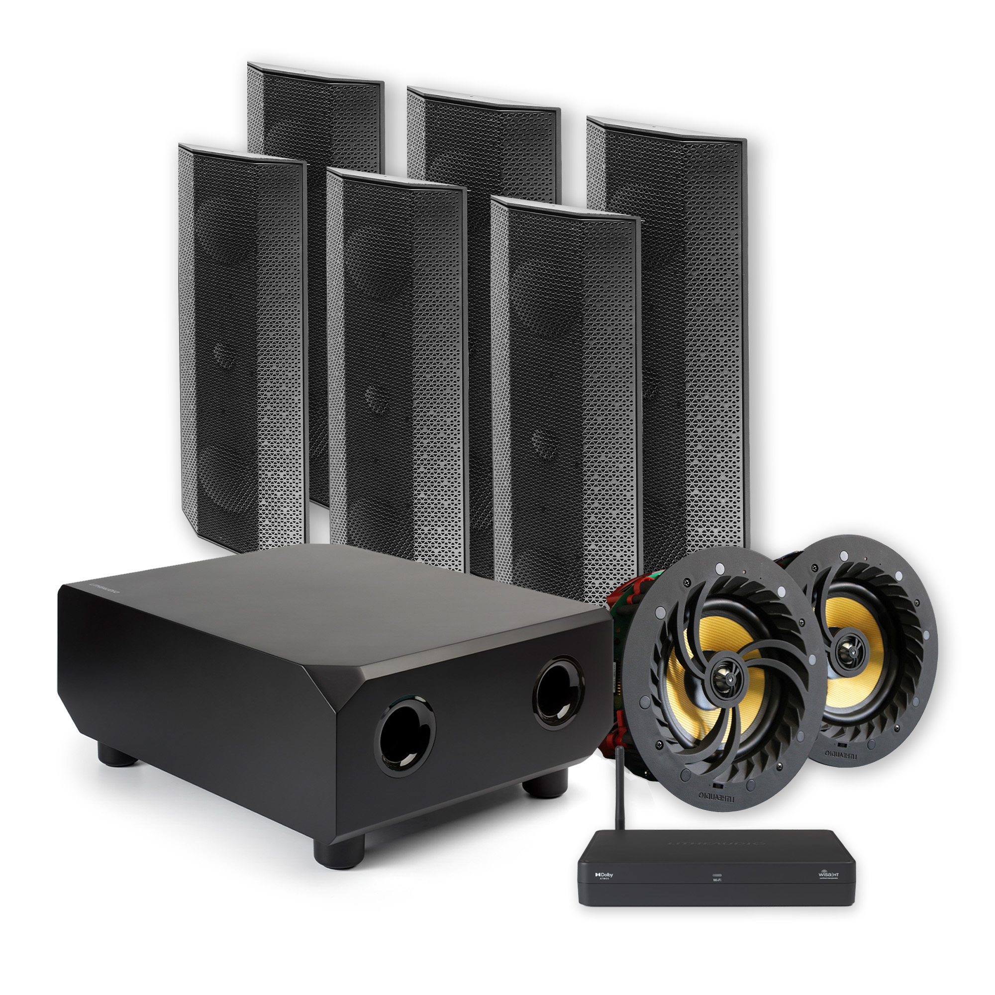 5.1.2 Dolby Atmos Wireless Surround Sound Kit WiSA Cinema Hub Lithe Audio LTD